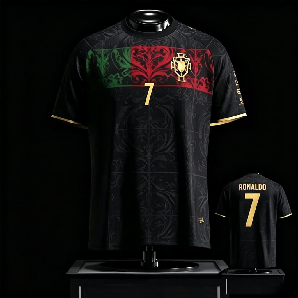 Cristiano Ronaldo Portogallo Maglia Top Uomo T-shirt Donna Maglietta Ragazzi Top Bambini Genitore Figlio Asciugatura Rapida Maniche Corte Maglietta Bambini