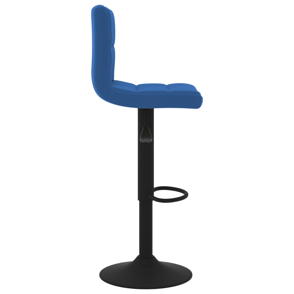 Bar Stool Set of 2 Blue Velvet