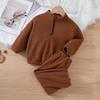Kids' Fleece Half-Zip Sweatshirt Set for Boys and Girls Ages 1-7 - Autumn and Winter 2-Piece Outfit