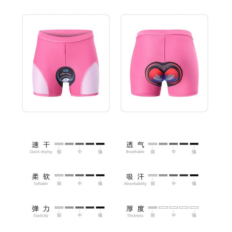 Womens Cycling Shorts With Gel Pad Breathable High-Waist Compression Bike Underwear Road Mountain Riding