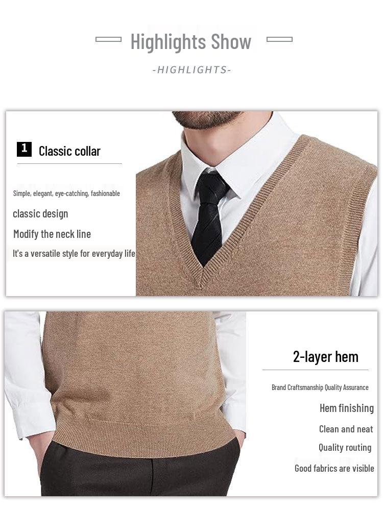Men's Versatile Wool Blend Knit Vest - All-Season Bestseller