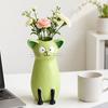 Cat Vase for Flowers, Quirky Cat Flower Vase for Desk Decoration and Bookshelf Display, 3D Decorative Vases for Home Office Styling and Gift Giving,