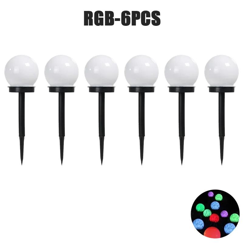 6PCS LED Solar Lawn Light Spherical Energy Saving Waterproof Simple Atmosphere Lighting Outdoor Garden Lawn Street Garden Lights