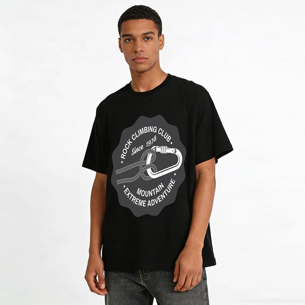 Vintage Rock Climbing Club Tee Mountain Extreme Adventure Top Pure Cotton T-shirt