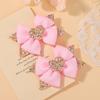 Girls Headgear Love Hair Accessories Cute Girls Hairpin Card Pink Polka Dot Bow Cartoon Hairpin 5289