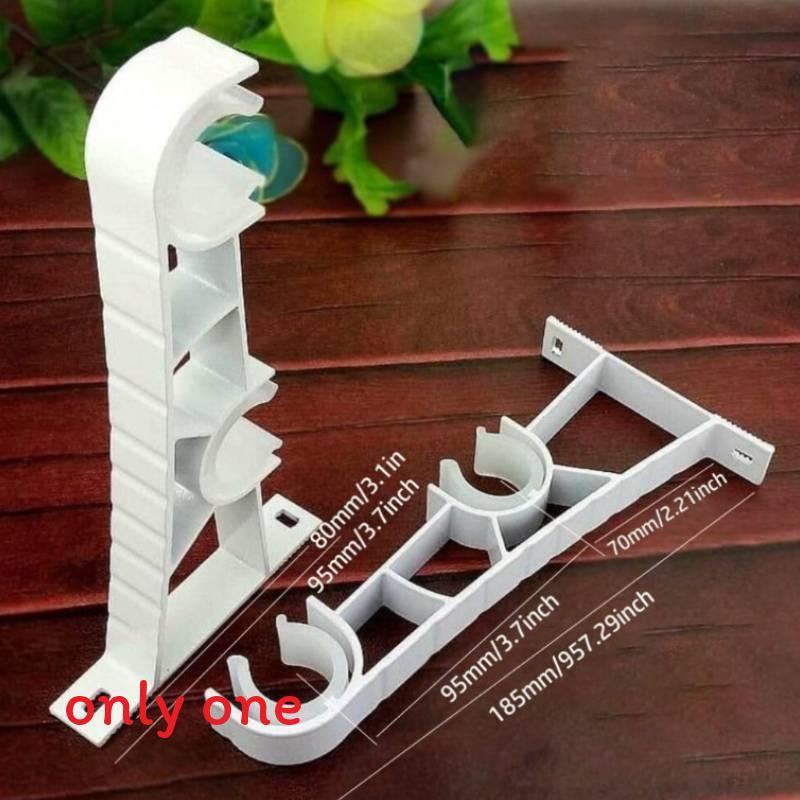 Aluminum Alloy Curtain Rod Bracket With White Double Rod Holders For Home Decor