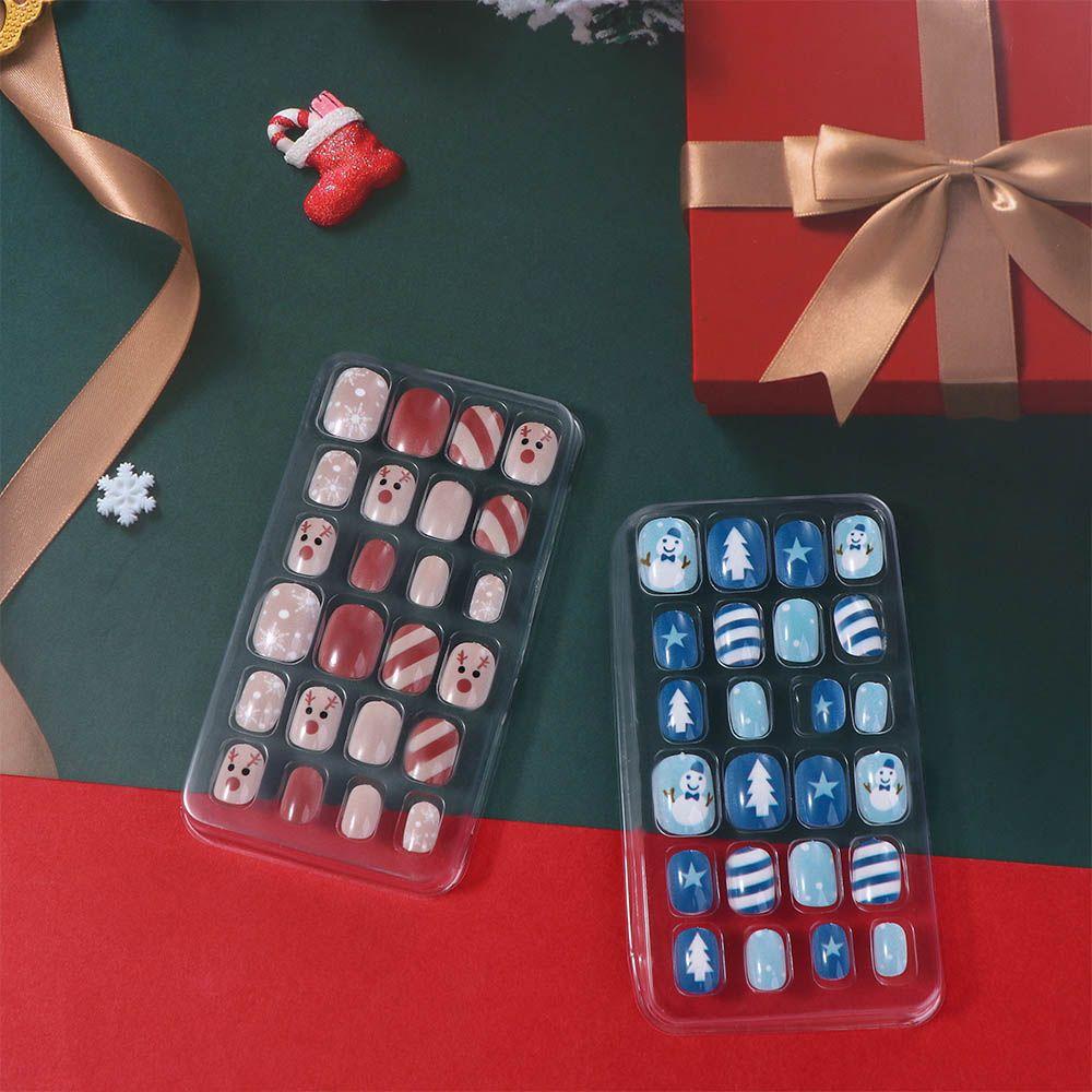 Nail Tips Full Cover False Nails Detachable Christmas False Nails Christmas Gifts DIY Nail Art Decoration Fake Nails