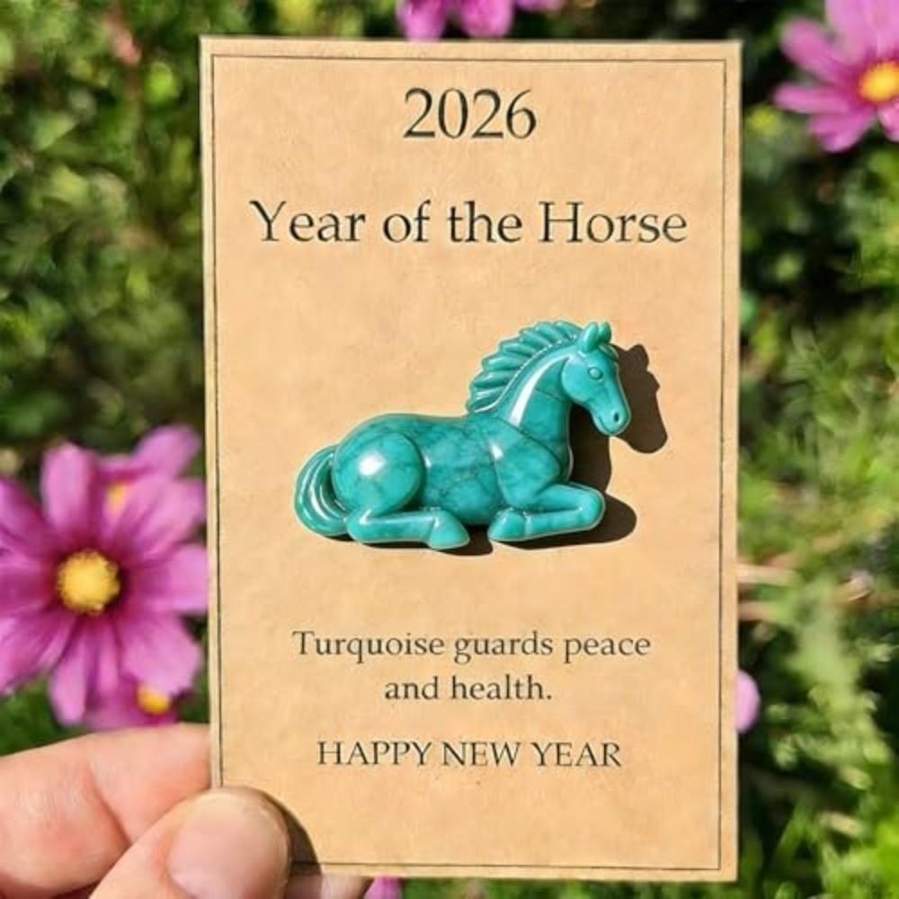 With Card Crystal Horse Figurine Handcrafted Clear Crystal Lucky Crystal Figurine Mini Size Turquoise Horse Figurine