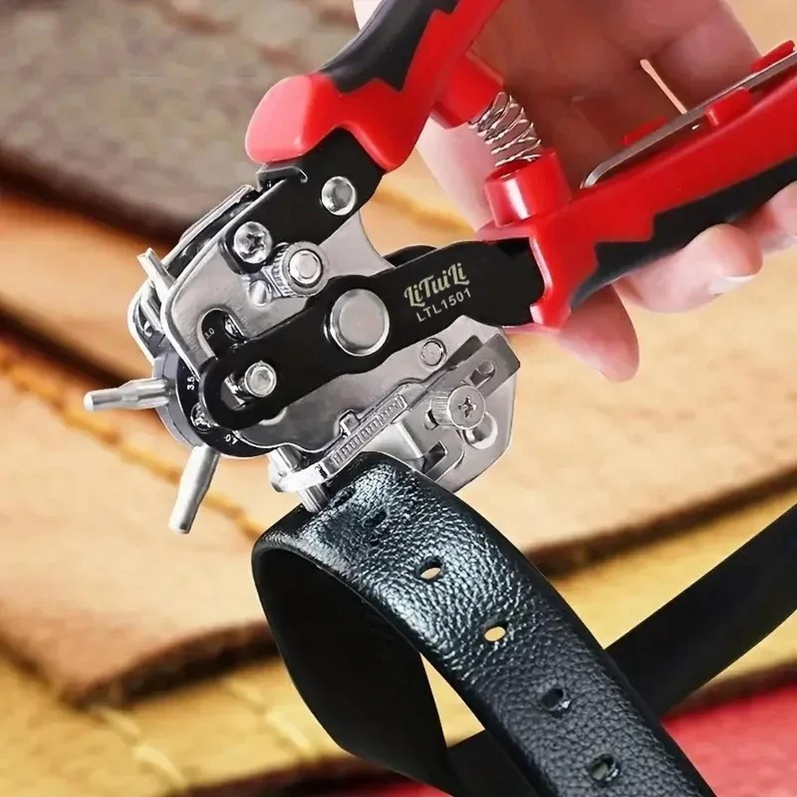 

New Design Eyelet Puncher DIY Tool Watchband Strap Household Leathercraft Leather Belt Hole Punch Plier one size червоний