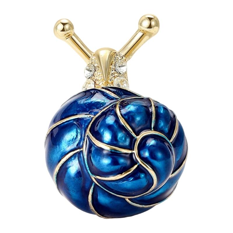 

Elegant Snail Designs Brooch Decorated In Enamel And Alloy Featuring Drip Oil Designs For Women Who Love Art синій
