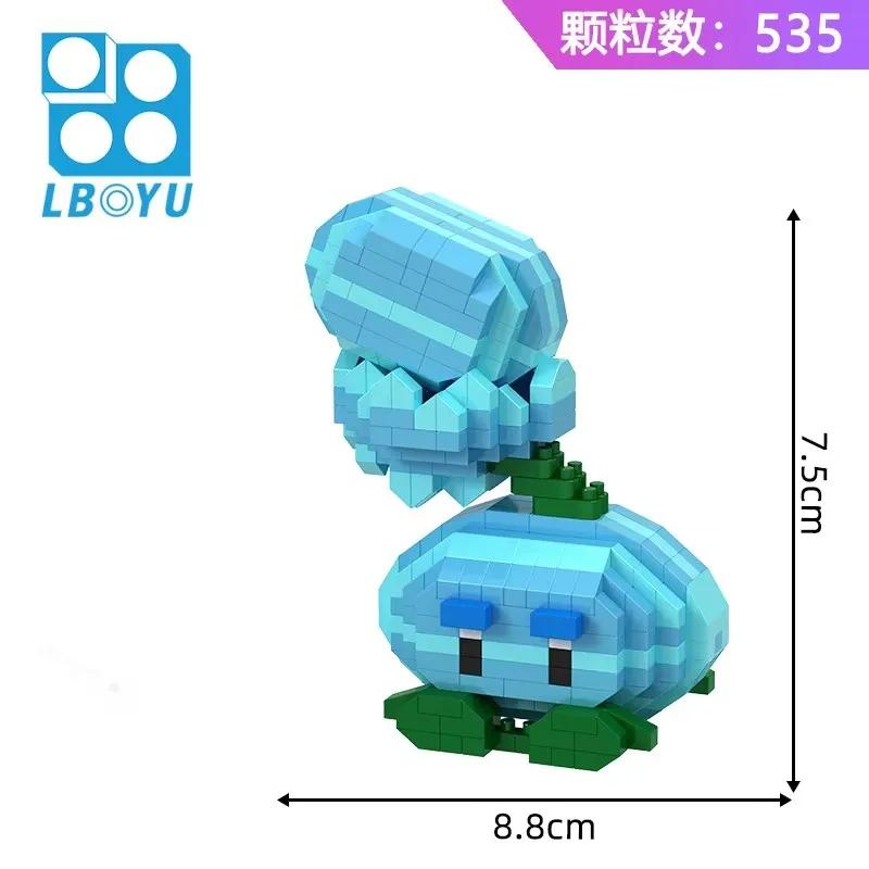 Plants Vs Zombies Blocks Small Cartoon Mini Building Block Peashooter Sunflower Chomper Assemble Action Model Doll Toy For Kids