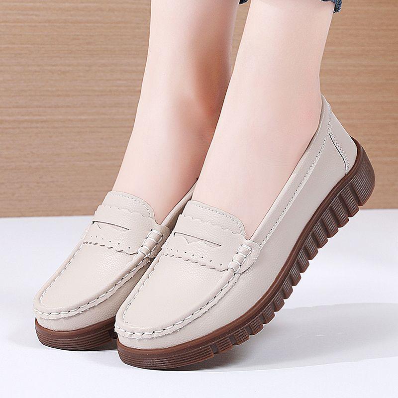 

Весенне-осенние туфли-слипоны из натуральной кожи - Мягкая подошва, Нескользящая, Удобная обувь для женщин среднего и пожилого возраста 40