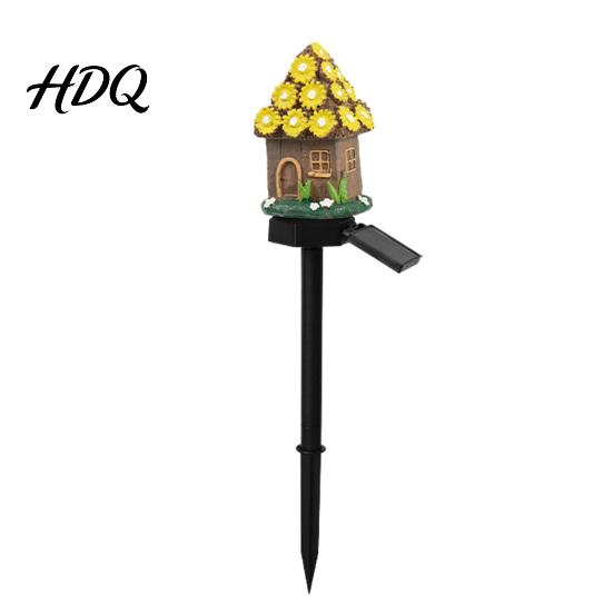 Solar Pathway Lights Mushroom Lights House Statue Fairy Cottage Garden Stake Light Waterproof Outdoor Landscape for Yard Patio Lawn Decorative