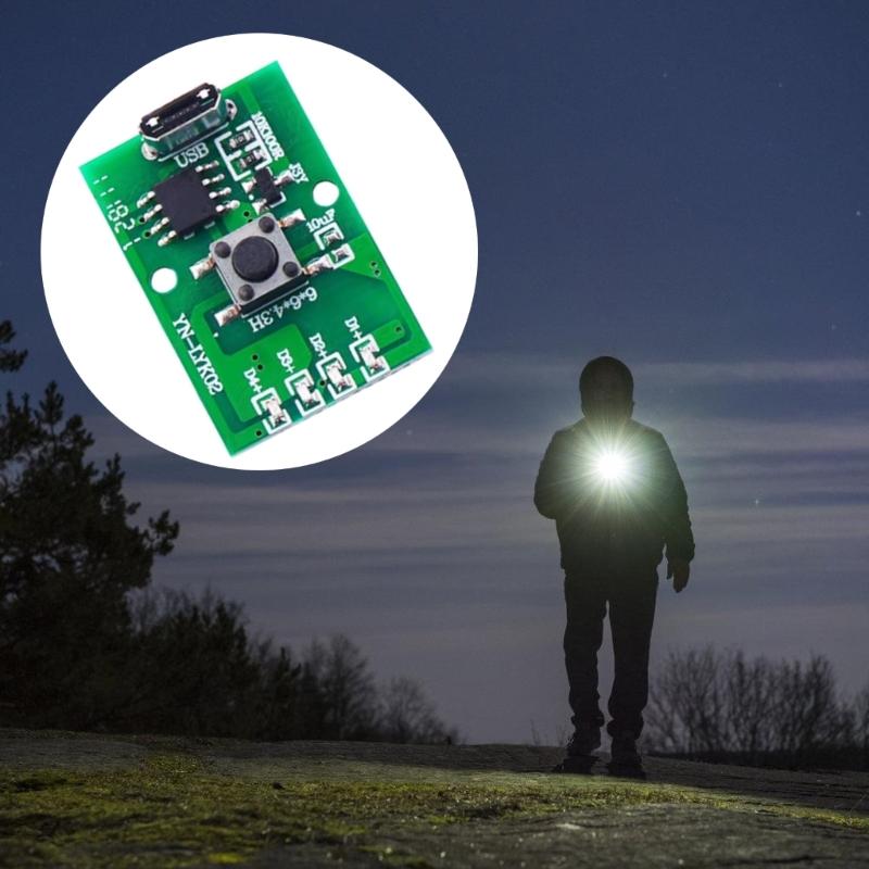 Flashlight Driver Board Headlight Circuit Board Charging Port 3-5W Modified Accessories Fishing Light Circuit Board