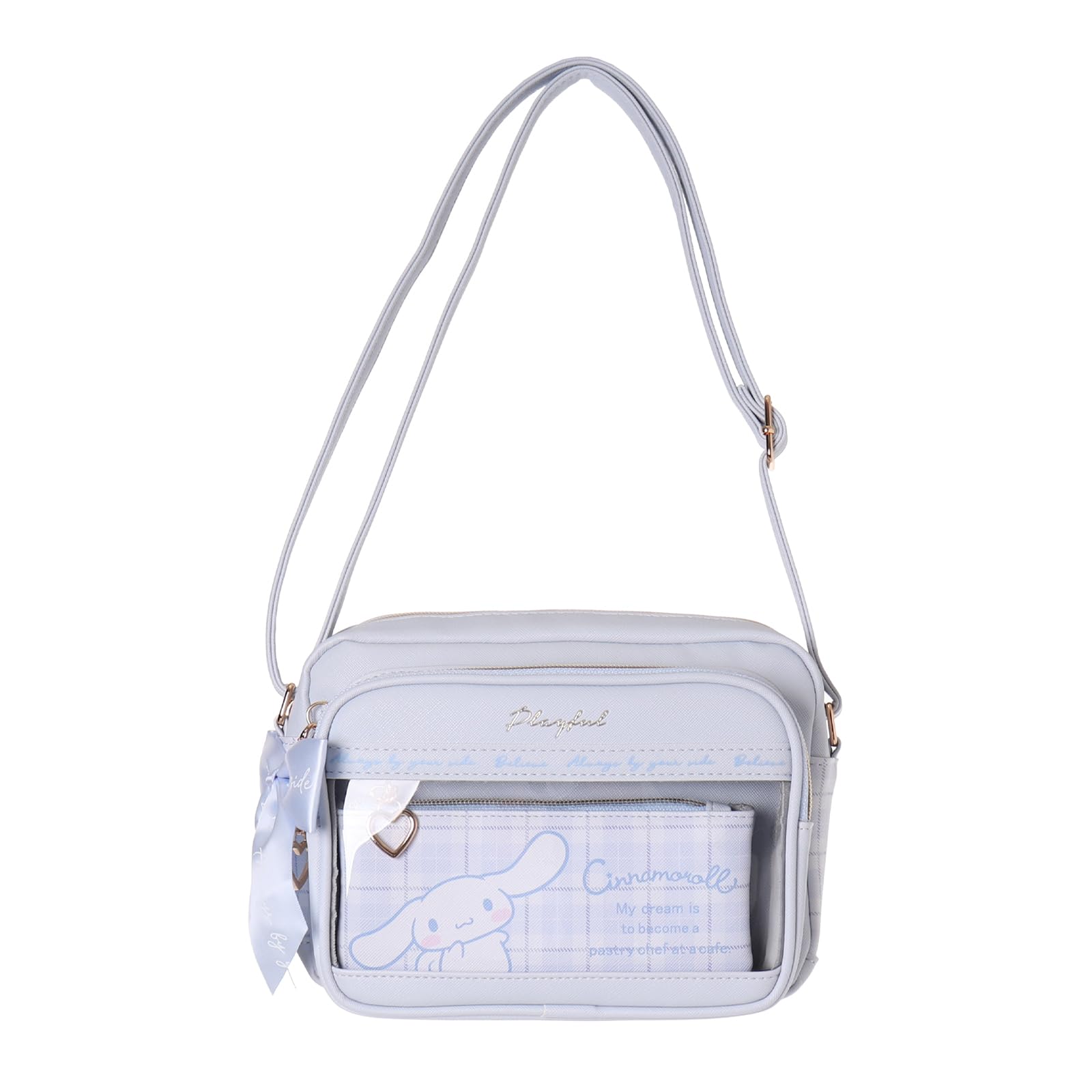 

Sanrio Synthetic Leather Shoulder Pochette with Pouch [Axis] (Cinnamoroll)