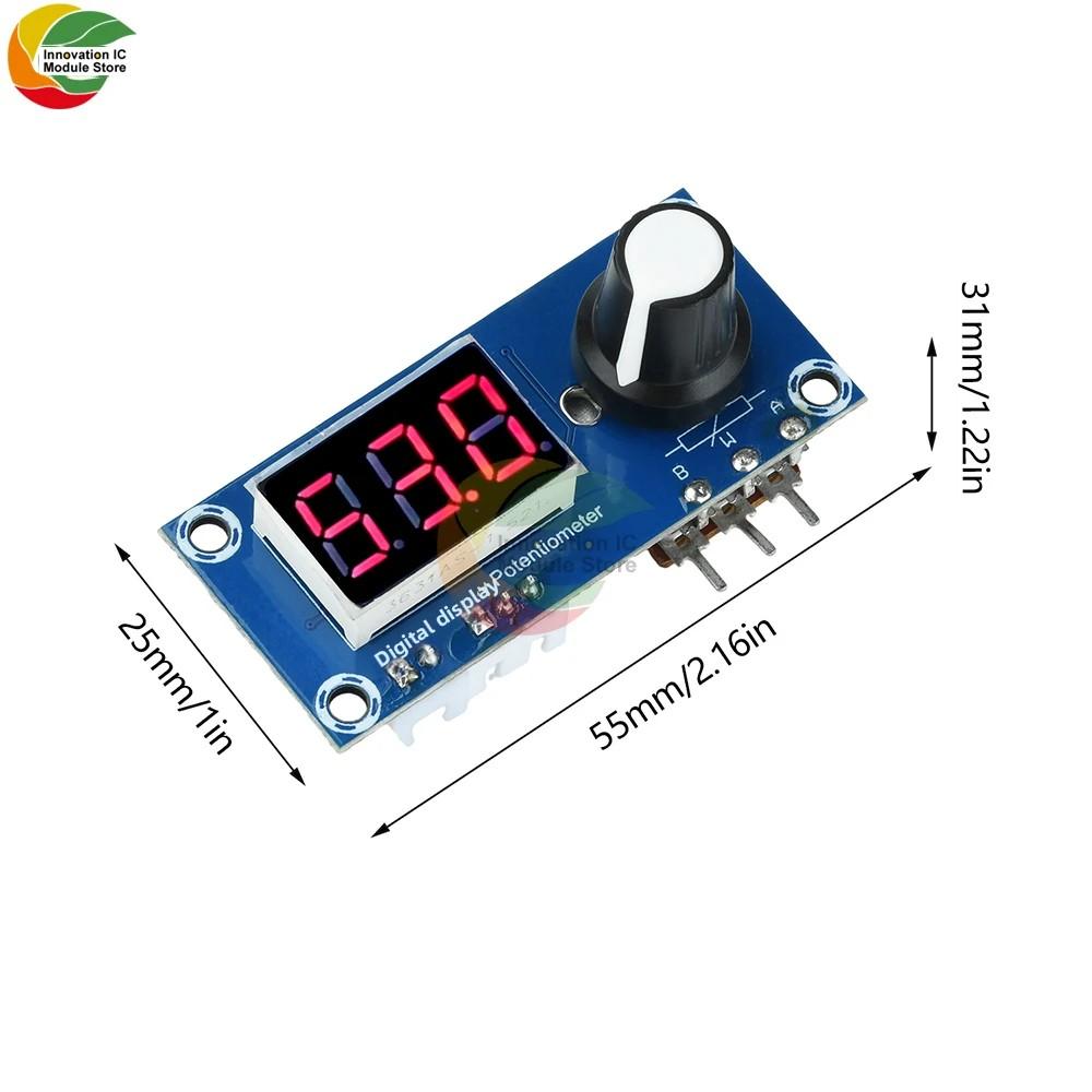 LED Digital Display Single-Channel Potentiometer Module 5K/10K/20K Trimmer with 3-Digit 7-Segment Display