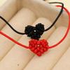 1pair Adjustable Red Rope Heart Bracelet Handmade Woven Heart Shaped Bracelet Jewelry Fashionable Couple's Gifts Bracelet Gifts