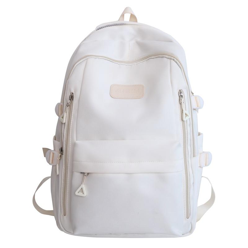 Backpack Female Junior Senior High School Student Schoolbag Solid Color Large Capacity Backpack