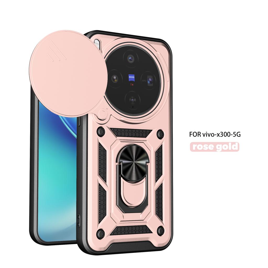 For Vivo X300 Case Vivo X200 Pro Cover Vivo X100 X300 Pro Magnetic Ring Holder Armor Phone Case Slide Camera Protect Back Cover