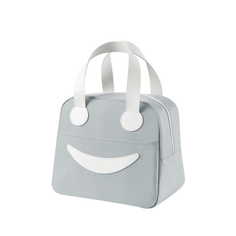 Cute Smiley Face Bento Bag Insulated Lunch Box Bag Handheld Bento Bag Lunch Bag Student Bento Bag Insulated Meal Bag