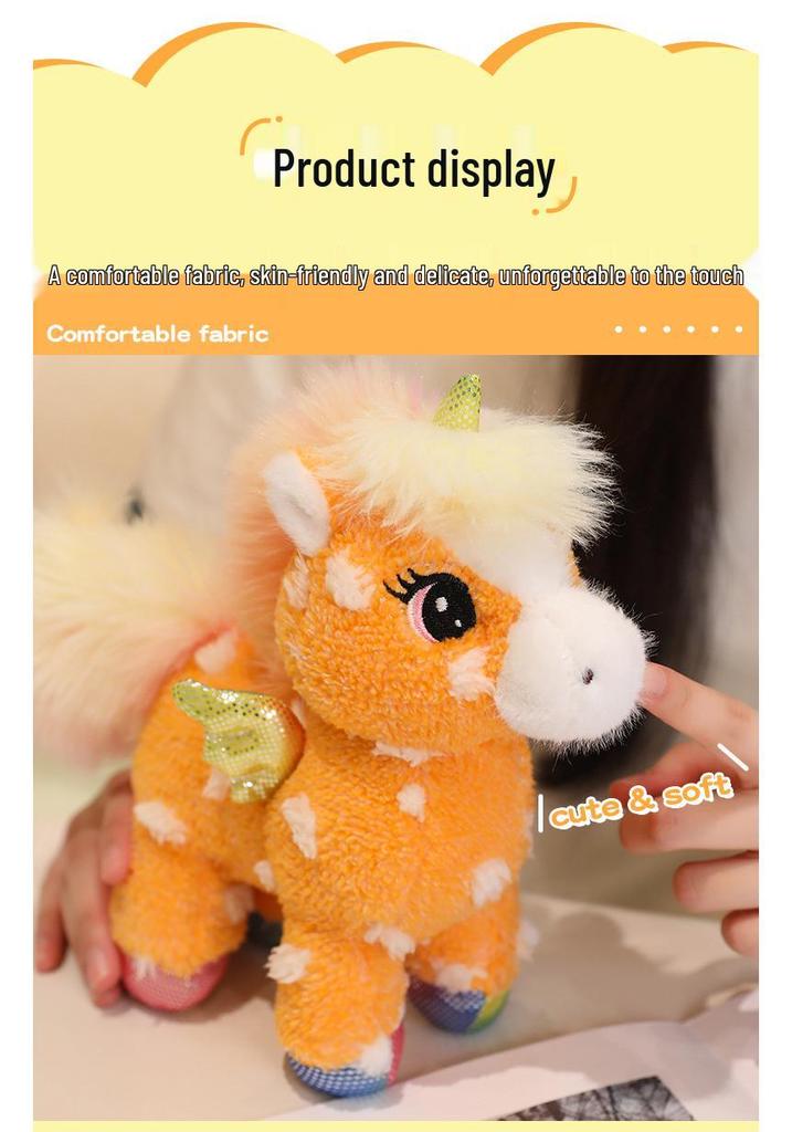 Sun Rainbow Pegasus Unicorn Plush Doll for Kids - Soothing Bedtime Gift for Boys and Girls