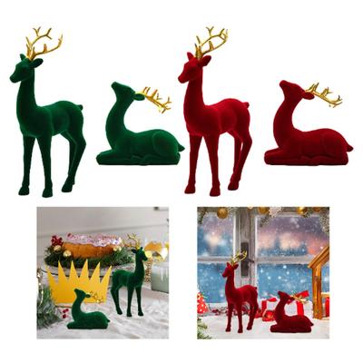 Reindeer Figurines Christmas Decor Resin Ornaments for Office Xmas Farmhouse