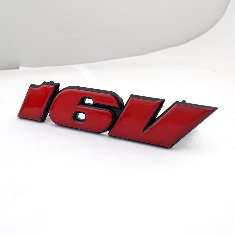 AABIP1 Red front Grill Badge MK2 GOLF 16V car letter grille Trunk Emblem 3d sticker for VW Volkswagen GTI Jetta passat polo