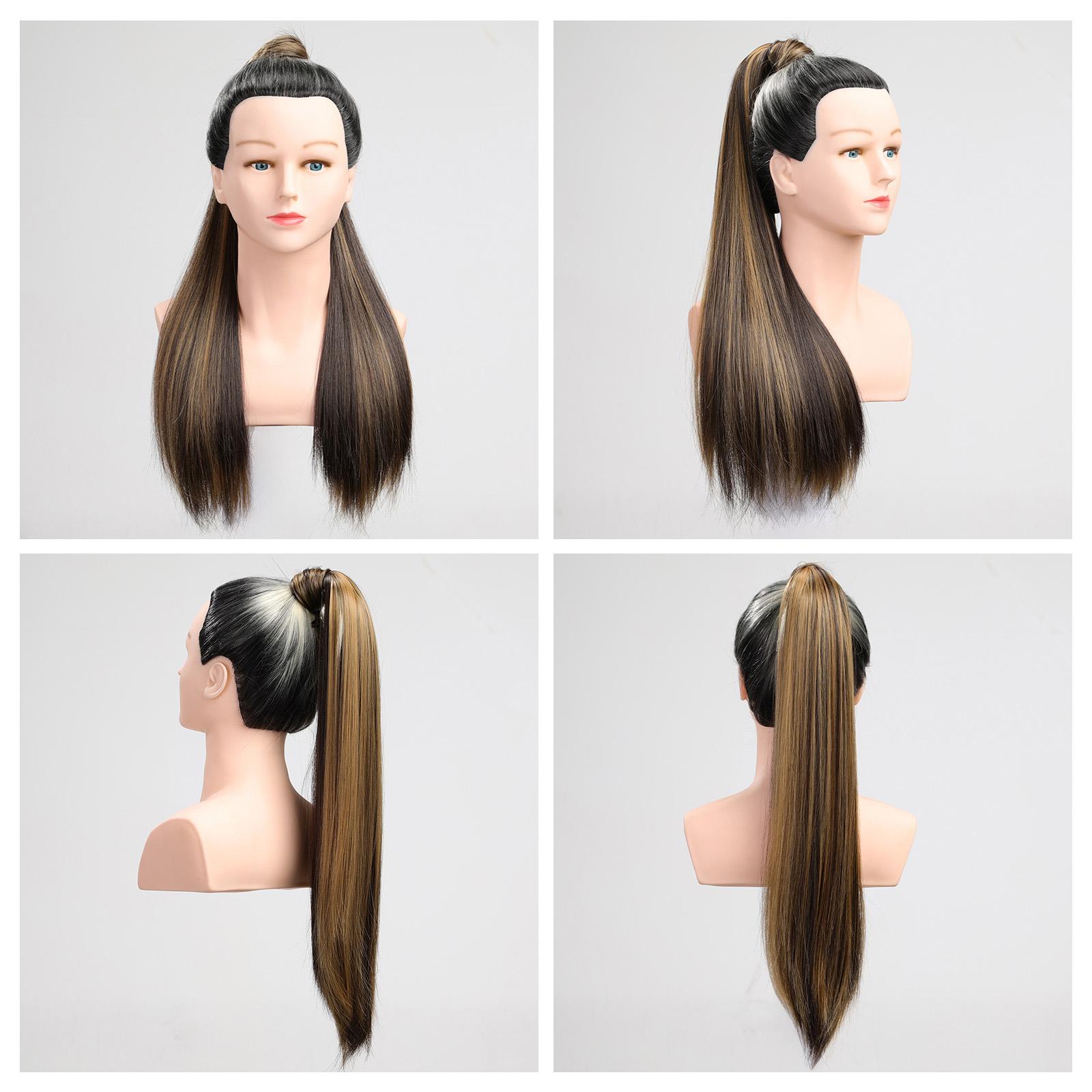 

ALAN EATON Ponytails Extension 22 дюйма Длинные прямые конские хвосты Натуральные синтетические накладные волосы на заколках для женщин. Особенности