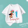 Moana 2 Cartoon Pattern Numbers Girls Cute T-shirts Kids Birthday Party Clothes 1-9 Print Child Tee Fashion Summer T Shirt Gifts