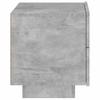 Nightstand with LED Lights Concrete Grey 70 X 36 X 40.5 Cm