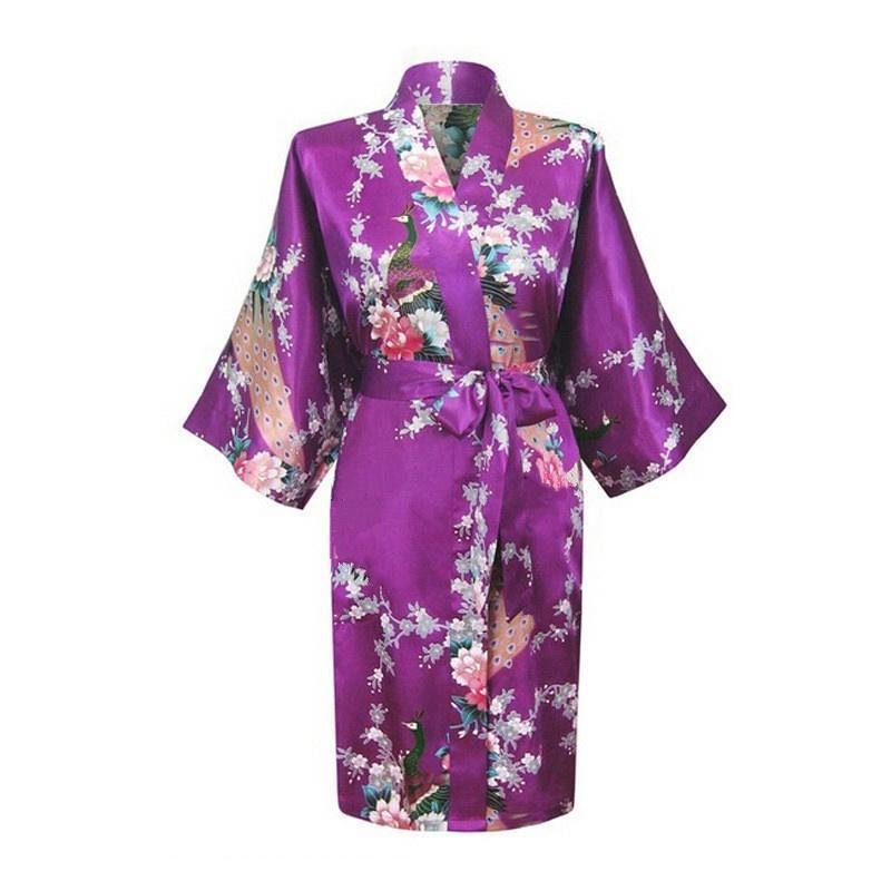 Bride Long Women Kimono Robe Satin Silk Night Dressing Gown