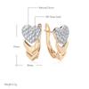 New Arrivals Micro-Wax Inlay Natural Zircon Drop Earrings  Rose Gold Color Fashion Women Wedding Jewelry Heart Earrings