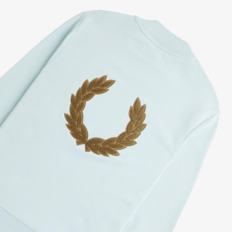 Fred Perry [sharp] Laurelis Graphic High Neck Sweatshirt   Light Ice Afpm2417770 R30