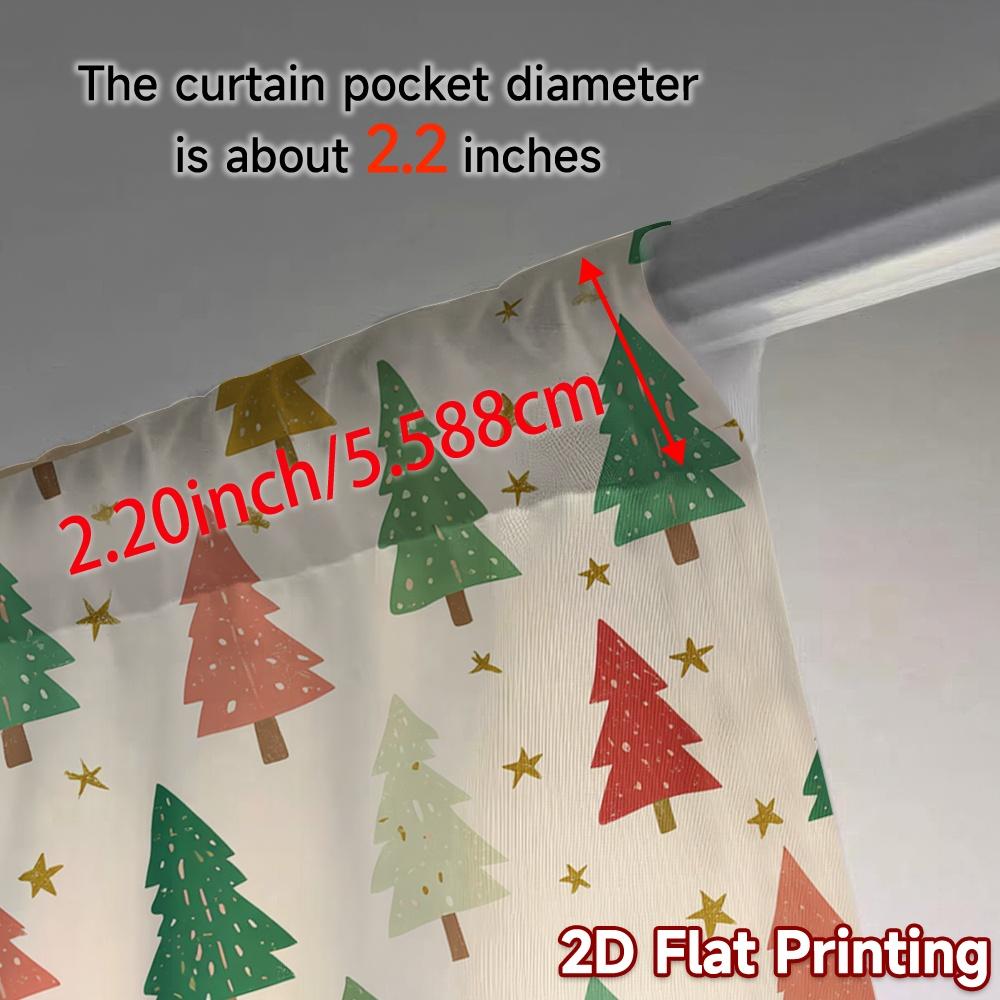 Flat Printing Jit Curtains Without Rod Festive Evergreens Chic Versatile Durable Polyester Holiday Set Of 2 Made
