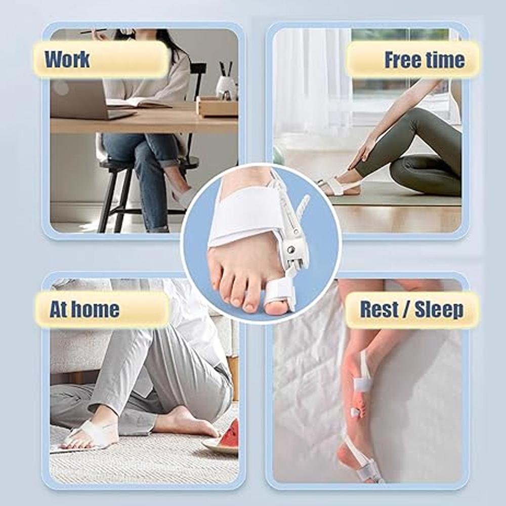 2-In-1 Bunion Corrector & Toe Straightener Splint,Adjustable For Hallux Valgus,Orthopedic Toe Separator For Men Women,L/R Feet