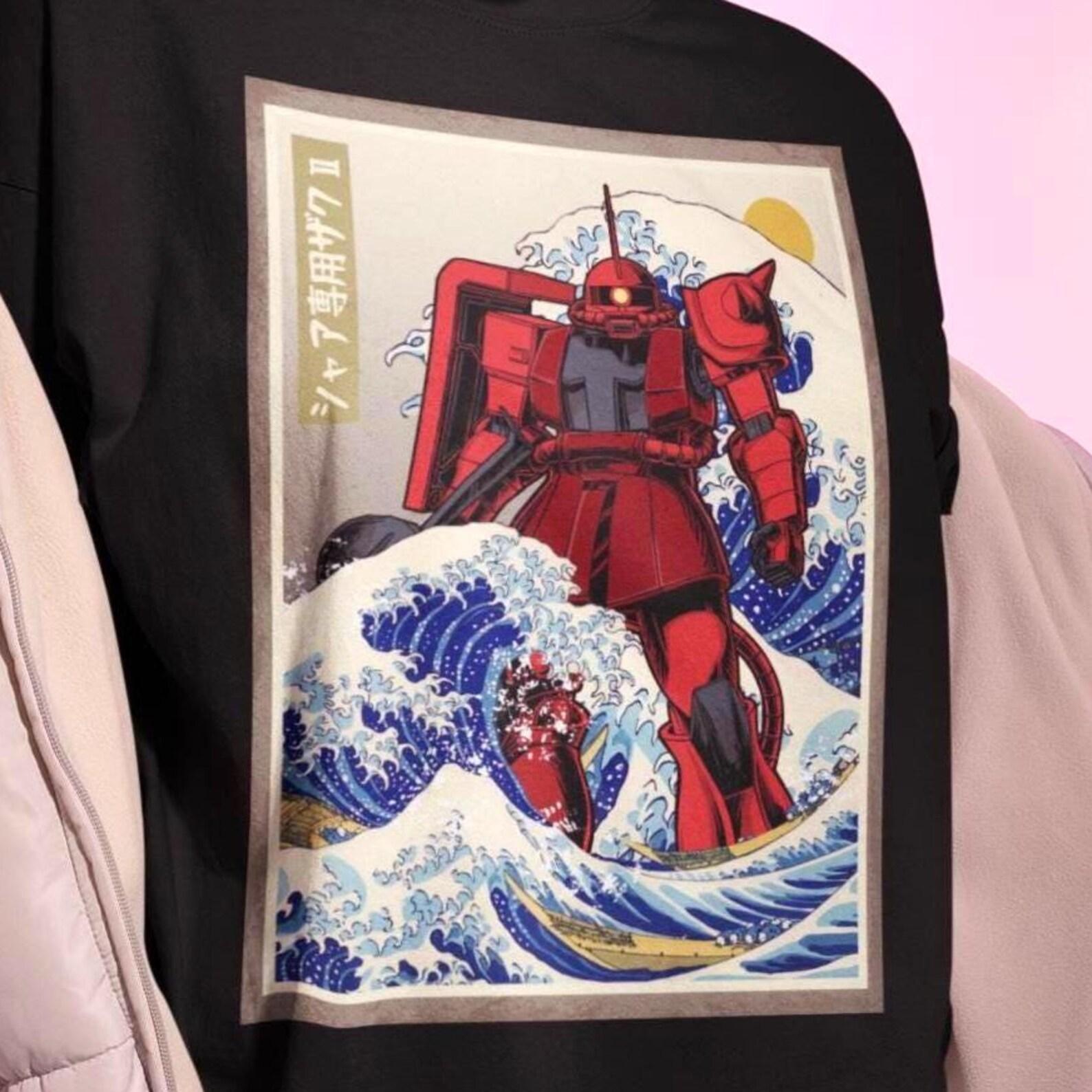 Gundam Kanagawa Waves Shirt - 90s Anime Tshirt,Mobile Suit Gundam Tee M