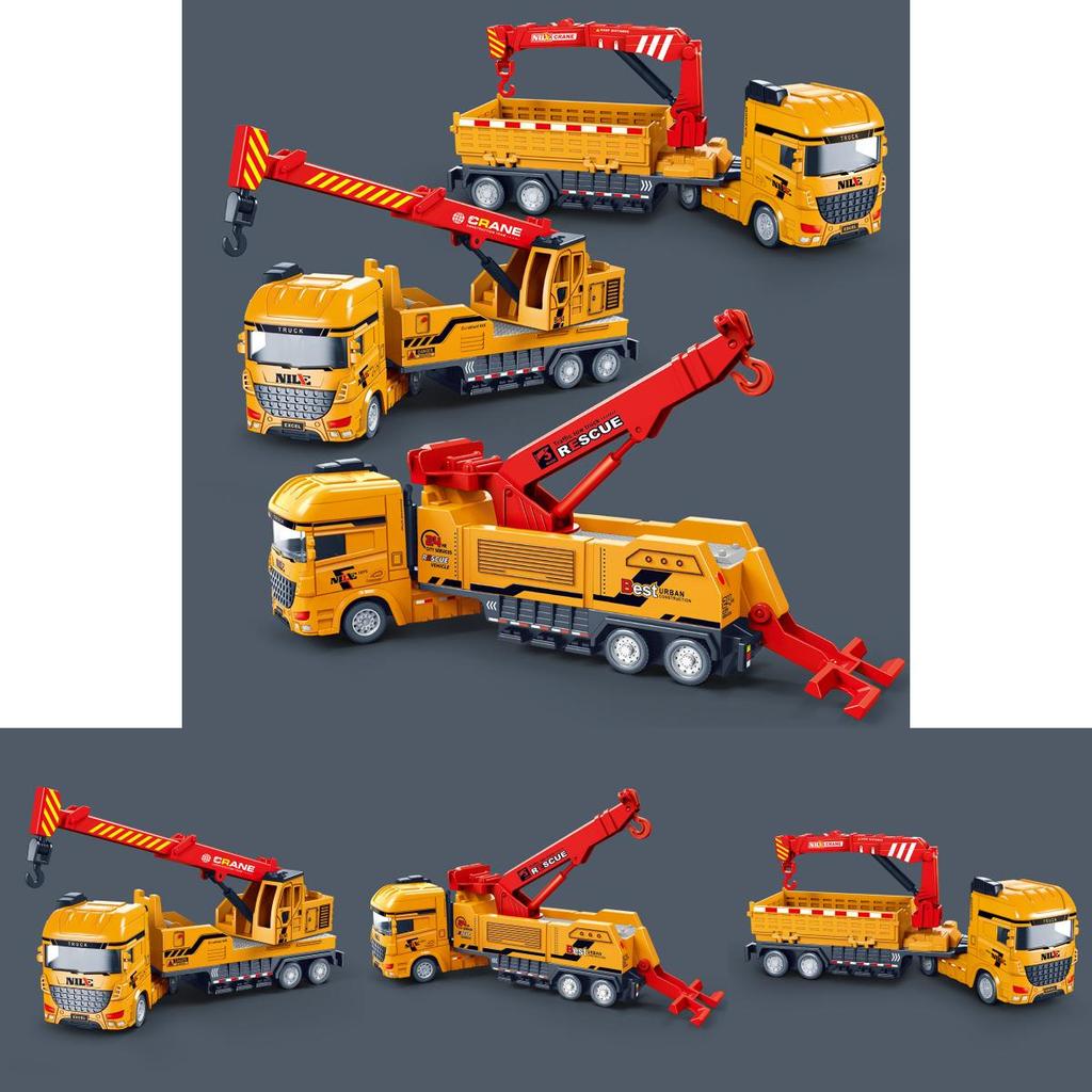 Inertia Large Construction Crane Rescue Vehicle Toy For Boys Kids Engineering Play