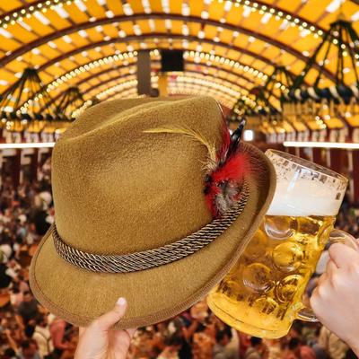 Oktoberfest Hat Beer Festival Party Trilby Homburg Hat Decorative Twisted Belt Headwear Widget Hat Party Hairdress