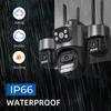ICSee 9MP HD Outdoor Wireless Camera with Triple Lens and Screen