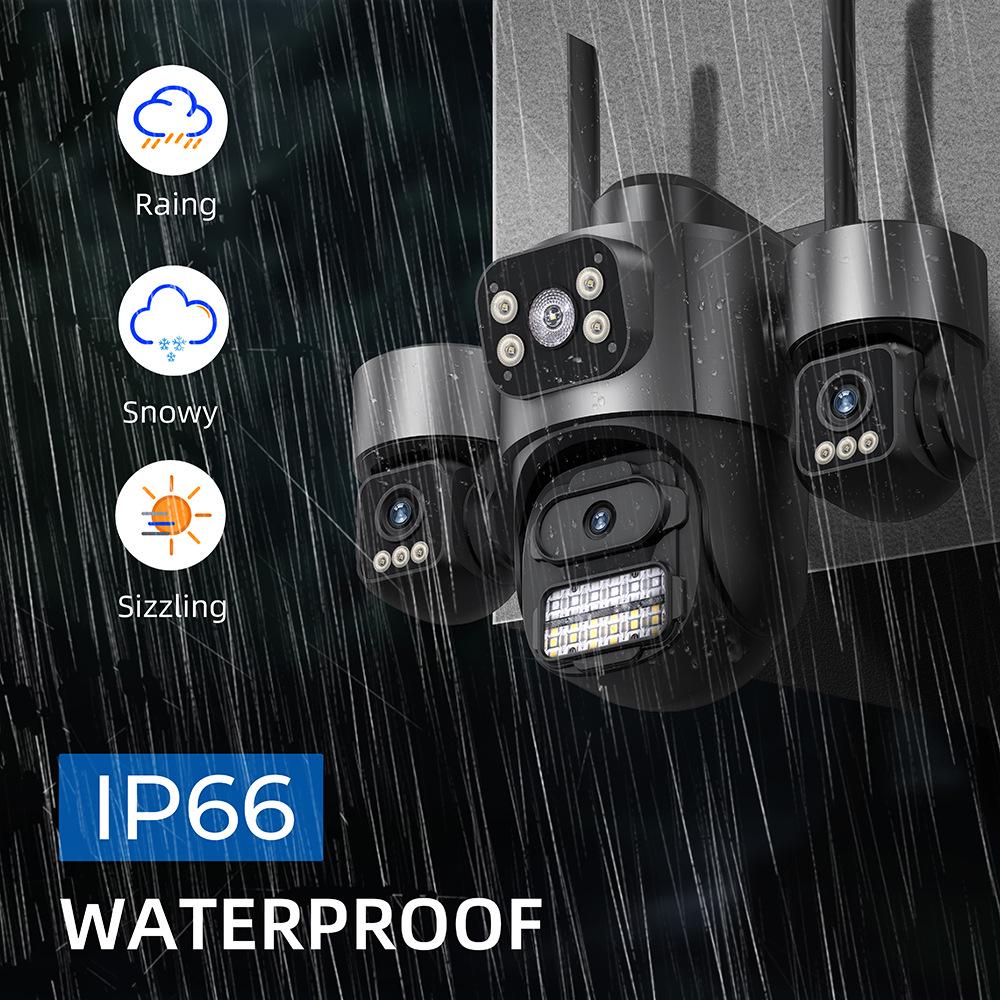 ICSee 9MP HD Outdoor Wireless Camera with Triple Lens and Screen