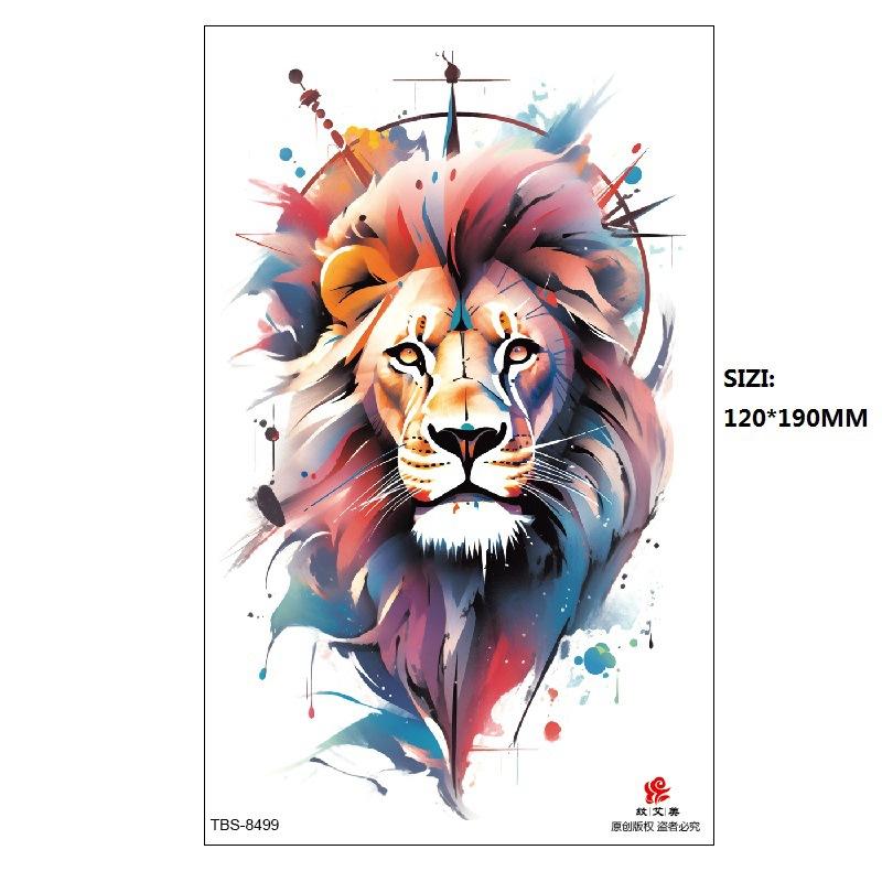 Hand Painted Original Color Flower Fox Phoenix Women'S Simulated Tattoo Water Transfer Tattoo Sticker