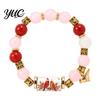 Daily Wear Fashion Accessory Stretch Deer Beaded Bracelet, Retro Animal Bead Owl Bull Skull Casual Jewelry Elastic Boho Bracelet for Women,