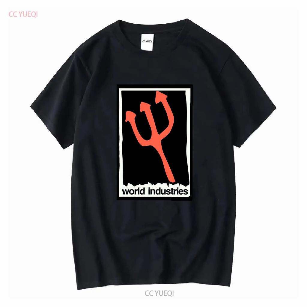 World Industries Skateboarding Pitchfork Logo Olive Green T Shirt Size Medium long or short sleeves vintage Washed Casual