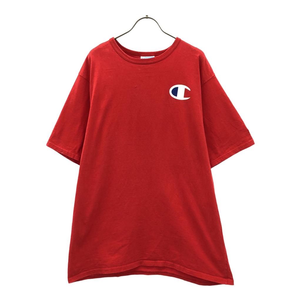 Champion Logo print Short sleeve T-shirt 2XL Red Biggs Men's Used