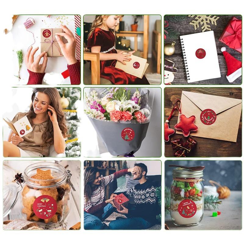 3.8cm Christmas Sticker Roll - Gift Box Sealing Labels for Holiday Decoration