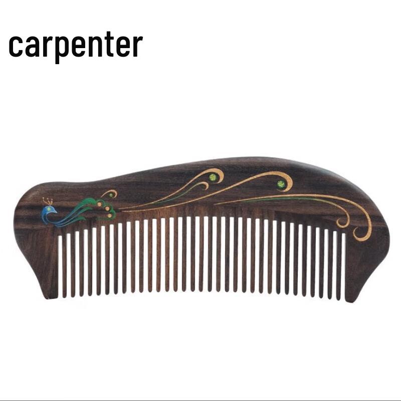 Тан Кователь Павлинье Перо II Без Ручки Лак Искусство Расческа