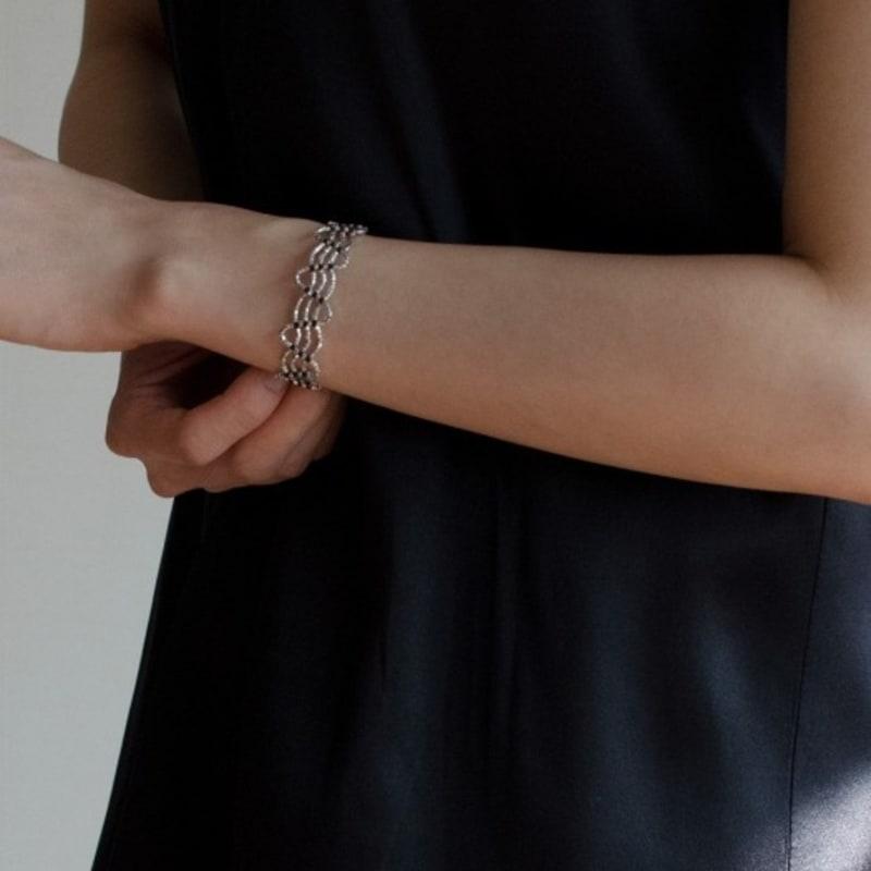 MORO JEWELLERY LUMIN bracelet, Black & SILVER - M