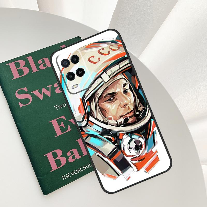Yuri Gagarin Y Laika Fodral För Oppo A15 A16 A17 A52 A72 A76 A96 A54 A74 A94 A54S A57S A58 A78 A98 A57 A77 Skydd