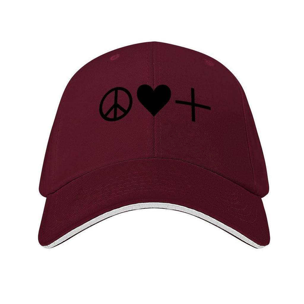 peace love positivity Baseball Cap Rugby Bobble Hat Big Size Hat Golf Wear Male Women's