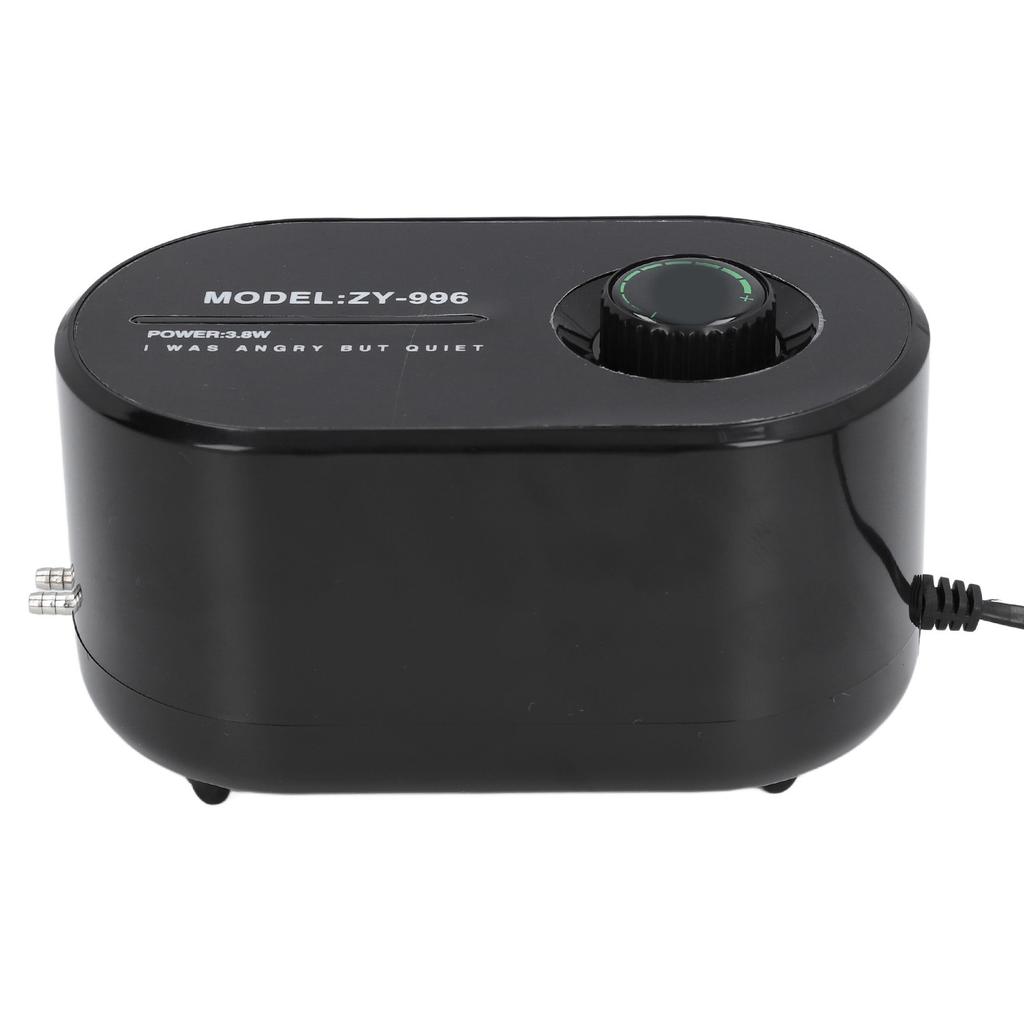 Pompa powietrza do akwarium 3,8 W, regulowana, łatwa w obsłudze, ultra cicha, gumowa pompa tlenowa ABS do akwarium